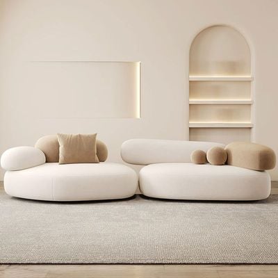 Symmetrical Bow Front Corner Sectional with Round Arm & Concealed Support – Modern Comfort Design