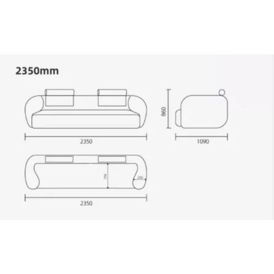 Minimalist Boucle 3-Seater Sofa for Living Room - Beige -235 cm