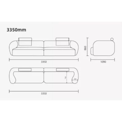 Minimalist Boucle 5-Seater Sofa for Living Room - Beige - 335 cm