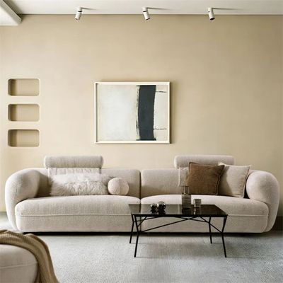 Minimalist Boucle 5-Seater Sofa for Living Room - Beige - 335 cm