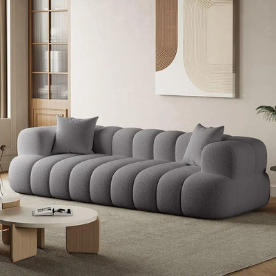 Modern Marshmallow Cozy Upholstered 2-Seater Sofa – Grey – 190 cm