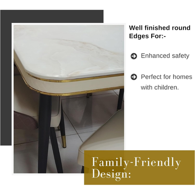 Morble 7-Pieces Luxury Dining Sets, 1 Piece Rectangular Table With with 6 Chairs Modern Design Furniture for kitchen, Dining Room