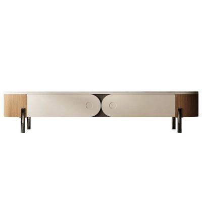 Solid Wood TV Table With Marble Top 200cm