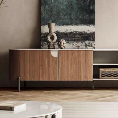 Solid Wood TV Table With Shelves & drawers 200cm