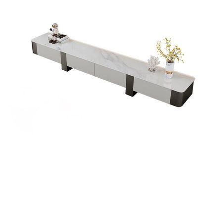 Solid Wood TV Table Silver Accent 220cm