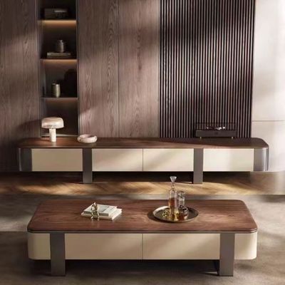 Solid Wood TV and Coffee Table Set 