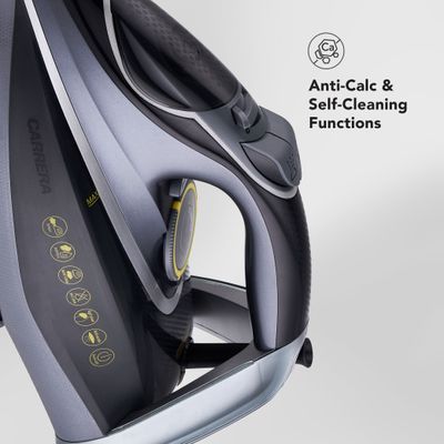 Carrera CRR210 Steam Iron 2800W Ceramic-Coated Soleplate, Adjustable Temperature, Anti-Drip System, Auto Shut-Off, 320Ml Tank, Centralized Burst & Super Steam Function, Auto Clean, 2 Years Warranty