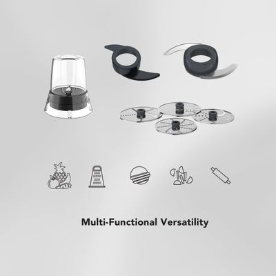 CARRERA CRR568 Food Processor Powerful 1000W Motor with 1.5L Jar, Digital Knob, LED Display & Multi-Function Accessories, Safety Lock Function, Stepless Speed Control, Easy to Use, 2 Years Warranty  
