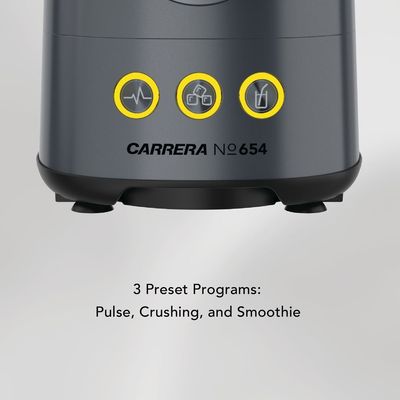 CARRERA CRR654 Blender Powerful 1300W with 10 Variable Speeds, LED Display & 1.5L Glass Jar, Knob Control & 6 Stainless Steel Blades, 3 Preset Program, User friendly & Safe feature, 2 Years Warranty