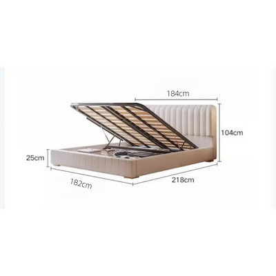 Luxury Velvet Upholstered Bed – Vertical Panel Headboard – Elegant Off White Design – King Size 180 × 200