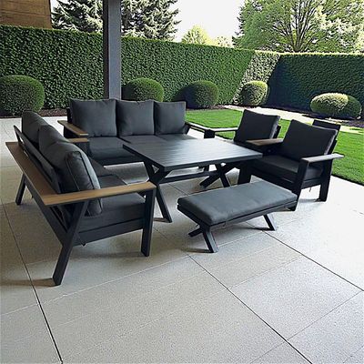 9-Seater Premium Outdoor Aluminium Lounge Sofa Set   