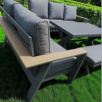 9-Seater Premium Outdoor Aluminium Lounge Sofa Set   