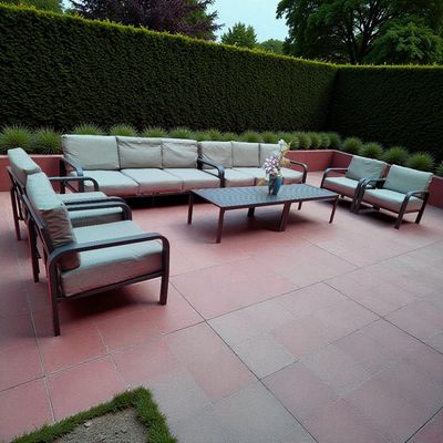 10-Seater Aluminium Outdoor Sofa Set with 2 Tables – Charcoal Grey Frame with Thick Grey Cushions