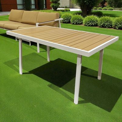 Modern Aluminium Outdoor Garden Sofa Set – White Frame with Beige Cushions