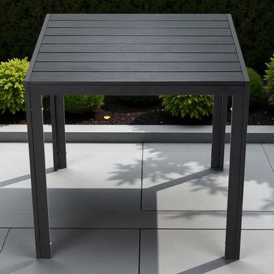 Modern 4 Seater Outdoor Dining Set – Metal Frame with Fibre-Wood Tabletop & Seats