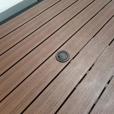 Modern Aluminium Outdoor Garden Set – Black Frame with Faux Teak Finish, Beige & White Cushions