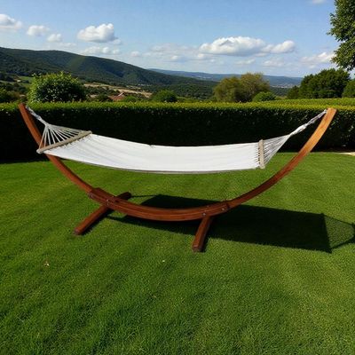 Premium Wooden Hammock with Solid Wooden Stand – Perfect for Outdoor Relaxation