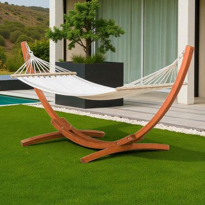 Premium Wooden Hammock with Solid Wooden Stand – Perfect for Outdoor Relaxation