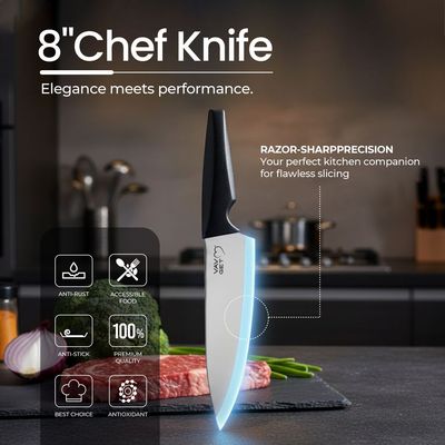 Premium 18-Piece Black Stainless Steel Knife Set, Non-Slip Comfort Handles, Sharpened Chef Knives, Fruits & Vegetable Peeler Included, Ideal for Home & Professional Kitchen