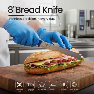 Premium 18-Piece Blue Stainless Steel Knife Set, Non-Slip Comfort Handles, Sharpened Chef Knives, Fruits & Vegetable Peeler Included, Ideal for Home & Professional Kitchen