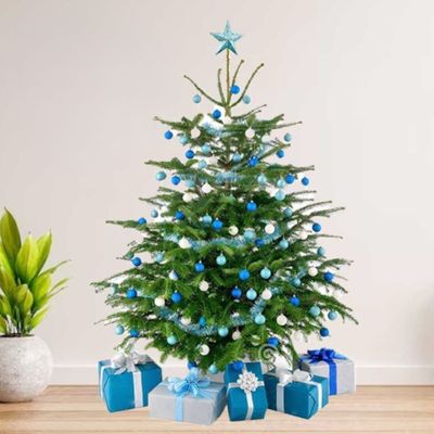 Fresh Premium Christmas Tree with Silver Decorations 230cm 