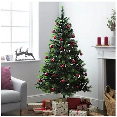 Artificial Christmas Tree with Red Decorations 150cm