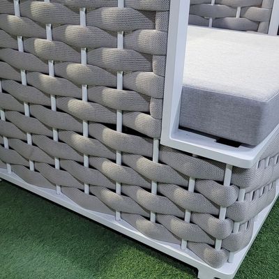 Luxury Woven Rope Outdoor Sofa Set – Premium Garden Lounge with Marble-Top Table