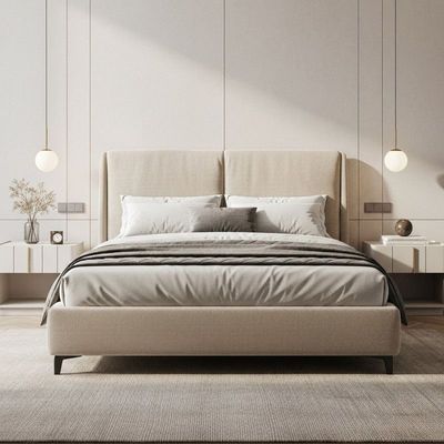 EclipseRest Upholstered Bed L140xW200xH40 - Light Brown