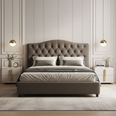 VantageSoft Upholstered Bed L120xW200xH40 - Brown