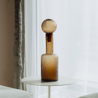 Cleo Glass Vase Short L26xW14xH35 - Brown