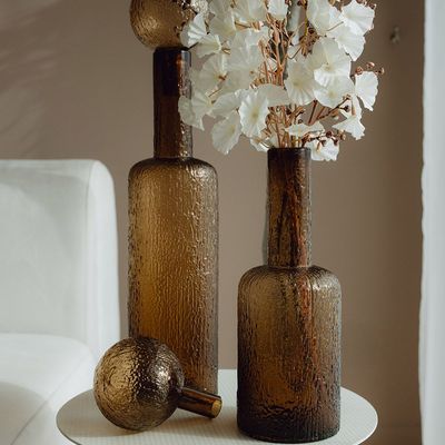 Cleo Glass Vase Short L26xW14xH35 - Brown