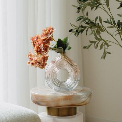 Muse Glass Vase Short L18xW7xH20 - Multi Color