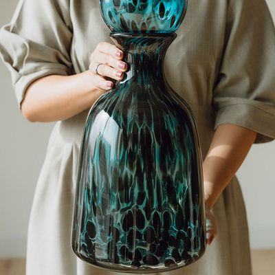 Capri Glass Vase Short L21xW20xH45 - Multi Color