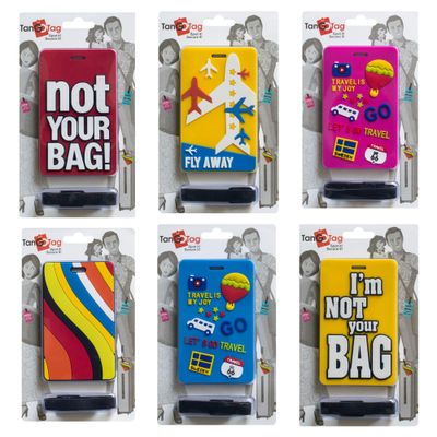 TangoTag Luggage Tag for Suitcases, Mega Combo 6 Pcs Pack, Suitcase Tags Identifiers, Cute Bag Tags, Name Travel Tags, ID Labels for Men & Women, Luggage Travel Essentials – HTC-TT836