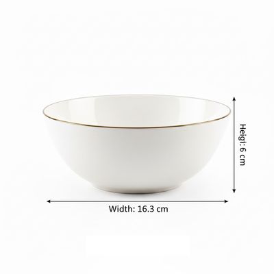 Cuisine Art SOLA 12PCS Bone China Dinner Set – Premium Gold Rim Plates & Bowls | 4 Dinner Plates, 4 Side Plates 21.2cm, 4 Deep Bowls | Elegant Tableware for Daily Use & Special Occasions
