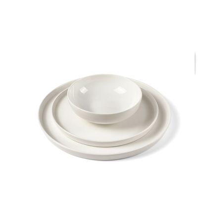 Cuisine Art JUDY 18PCS Bone China Dinner Set – Premium White Plates & Bowls | 6 Dinner Plates, 6 Side Plates, 6 Deep Bowls | Elegant, Durable Tableware for Daily Use & Special Occasions