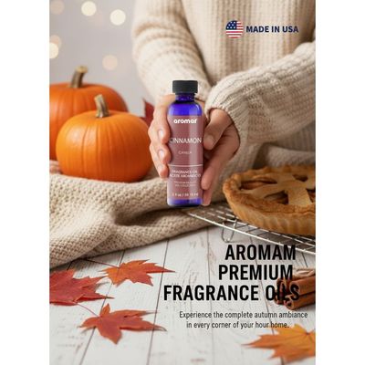 Aromar Spa Aromatic Oil – Cinnamon Fragrance, 59.15ml | Warm & Spicy Essential Oil for Diffusers, Humidifiers, and Candles | Cozy Home Scent for Relaxation, Energy & Comfort
