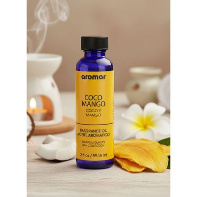 Aromar Spa Aromatic Oil – Coco Mango Fragrance, 59.15 ml | Tropical Coconut & Juicy Mango Essential Oil for Diffusers, Humidifiers & Candles | Exotic, Uplifting Home Aroma for Spa-Like Freshness