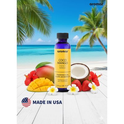 Aromar Spa Aromatic Oil – Coco Mango Fragrance, 59.15 ml | Tropical Coconut & Juicy Mango Essential Oil for Diffusers, Humidifiers & Candles | Exotic, Uplifting Home Aroma for Spa-Like Freshness