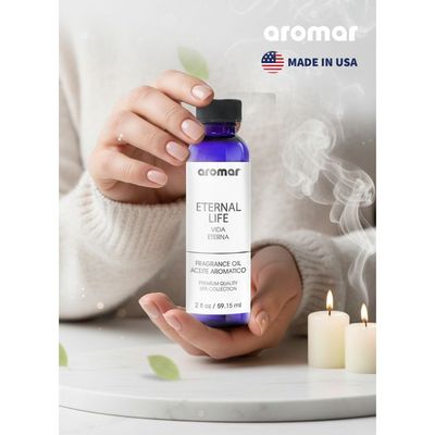 Aromar Spa Aromatic Oil – Eternal Life Fragrance, 59.15ml | Fresh, Uplifting & Spiritual Essential Oil for Diffusers, Humidifiers & Candles | Purifying Scent for Relaxation, Meditation & Home Energy Balance