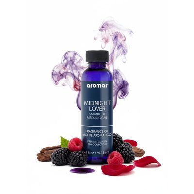 Aromar Spa Aromatic Oil – Midnight Lover Fragrance, 59.15ml | Seductive, Warm & Luxurious Essential Oil for Diffusers, Humidifiers & Candles | Romantic Night Aroma for Relaxation & Mood Enhancement