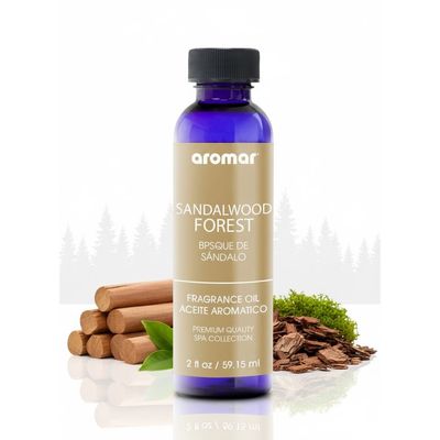 Aromar Spa Aromatic Oil – Sandalwood Forest Fragrance, 59.15ml | Warm, Woody & Calming Essential Oil for Diffusers, Humidifiers & Candles | Luxury Home Aroma for Relaxation, Meditation & Balance