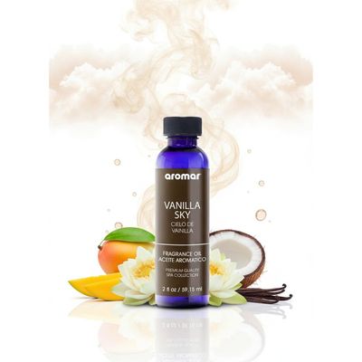 Aromar Spa Aromatic Oil – Vanilla Sky Fragrance, 59.15ml | Warm, Sweet & Soothing Essential Oil for Diffusers, Humidifiers & Candles | Cozy Home Aroma for Relaxation, Comfort & Luxury Ambiance