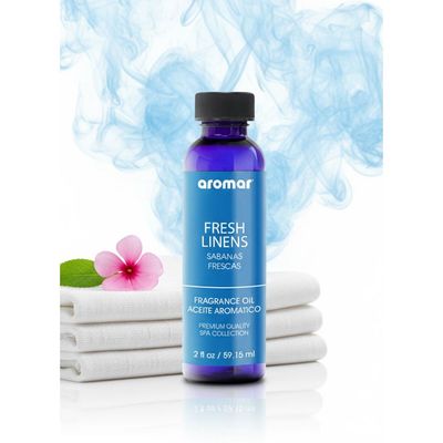 Aromar Spa Aromatic Oil – Fresh Linens Fragrance, 59.15ml | Clean, Crisp & Comforting Essential Oil for Diffusers, Humidifiers & Candles | Long-Lasting Home Aroma for Freshness, Relaxation & Calm