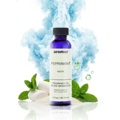 Aromar Spa Aromatic Oil – Peppermint Fragrance, 59.15ml | Cool, Minty & Energizing Essential Oil for Diffusers, Humidifiers & Candles | Refreshing Home Aroma for Focus, Relaxation & Stress Relief