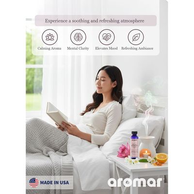 Aromar Spa Aromatic Oil – Lotus Garden Fragrance, 59.15ml | Serene, Floral & Refreshing Essential Oil for Diffusers, Humidifiers & Candles | Calming Home Aroma for Meditation, Balance & Relaxation