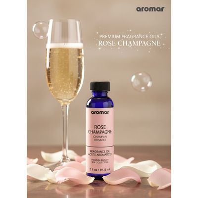 Aromar Spa Aromatic Oil – Rose Champagne Fragrance, 59.15ml | Luxurious Floral & Sparkling Essential Oil for Diffusers, Humidifiers & Candles | Romantic, Long-Lasting Home Aroma for Celebration & Relaxation