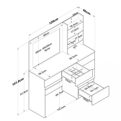 Home Canvas Starlight Glam Vanity LED Mirror + Organizer Shelves