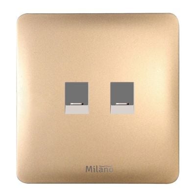 Milano Dual Computer Outlet Cat6 Gd Ps