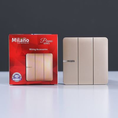 Milano 10A 3 Gang 2 Way Switch Gd Ps